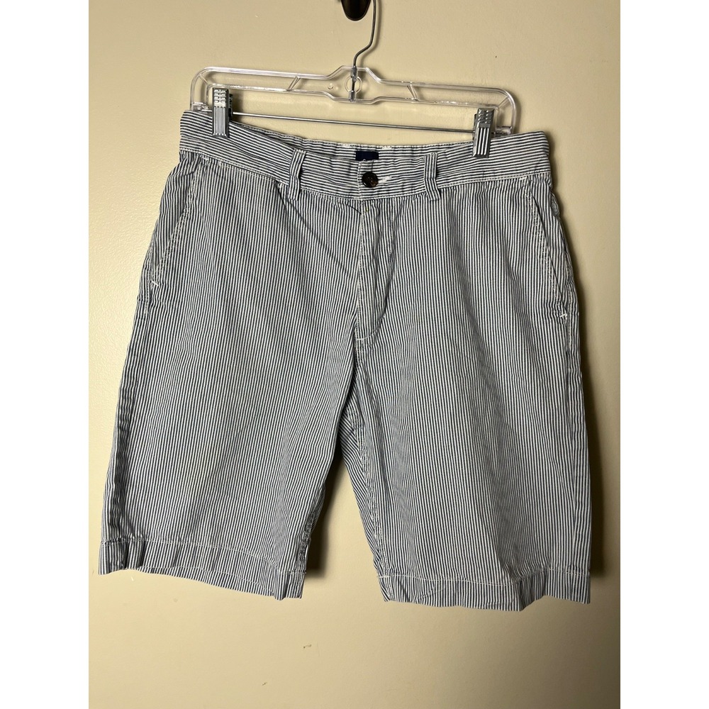 Gap Striped Chino Shorts Mens 32 Blue White Cotton Casual